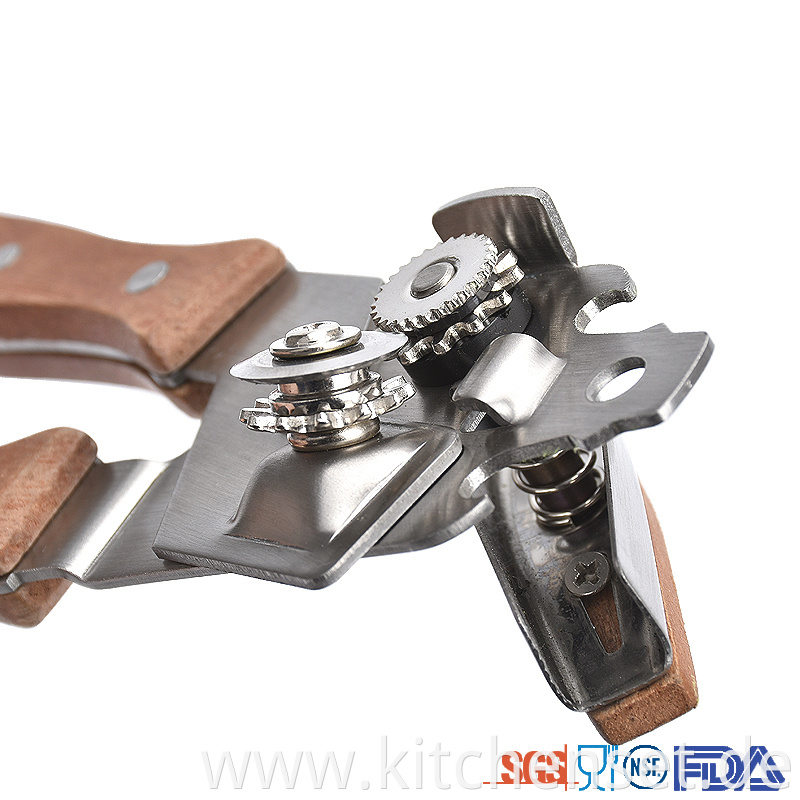 Stainless Steel Head Wooden Can Opener
